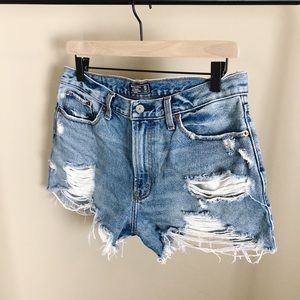Abercrombie high rise denim shorts